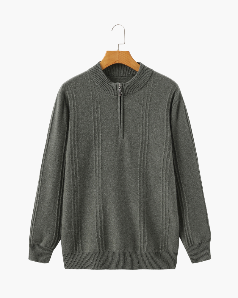 Zaragoza | 100% Cashmere Ribbed Half-Zip